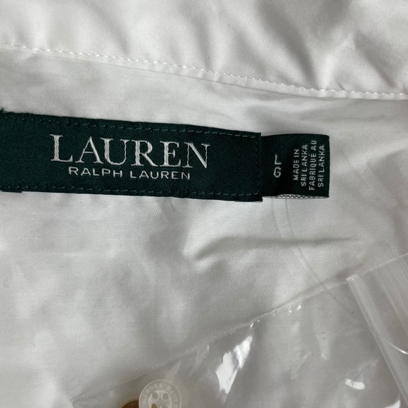 NWOT Lauren Ralph Lauren Ruffle Blouse White K68 - Picture 6 of 8